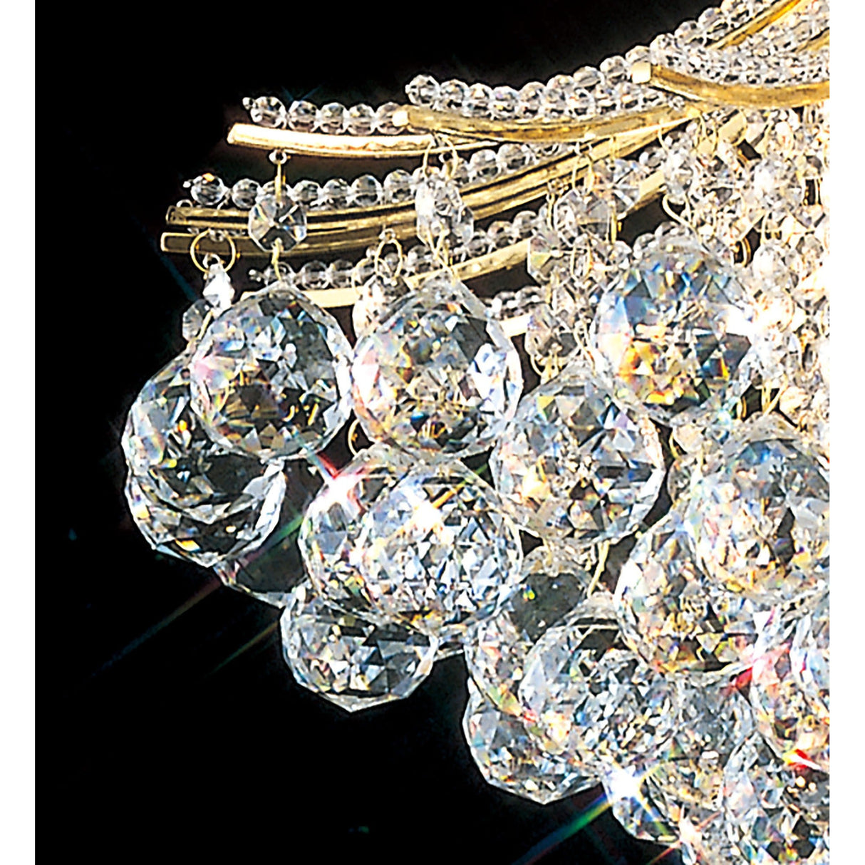 Bask 64cm Round 6 Light Crystal Chandelier - French Gold