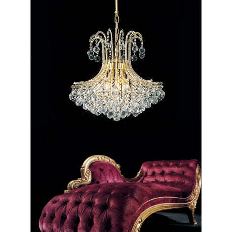 Bask 64cm Round 6 Light Crystal Chandelier - French Gold