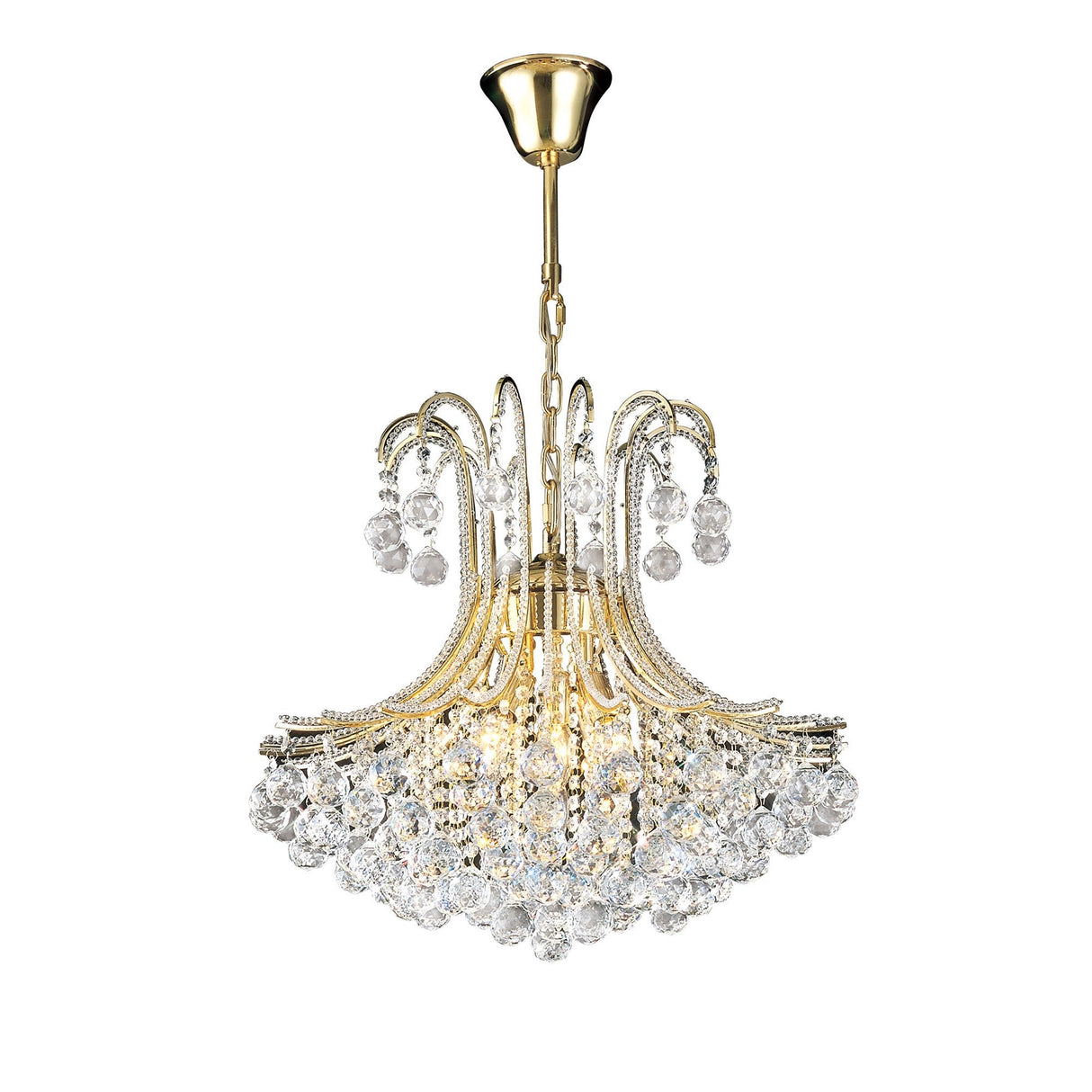 Bask 64cm Round 6 Light Crystal Chandelier - French Gold