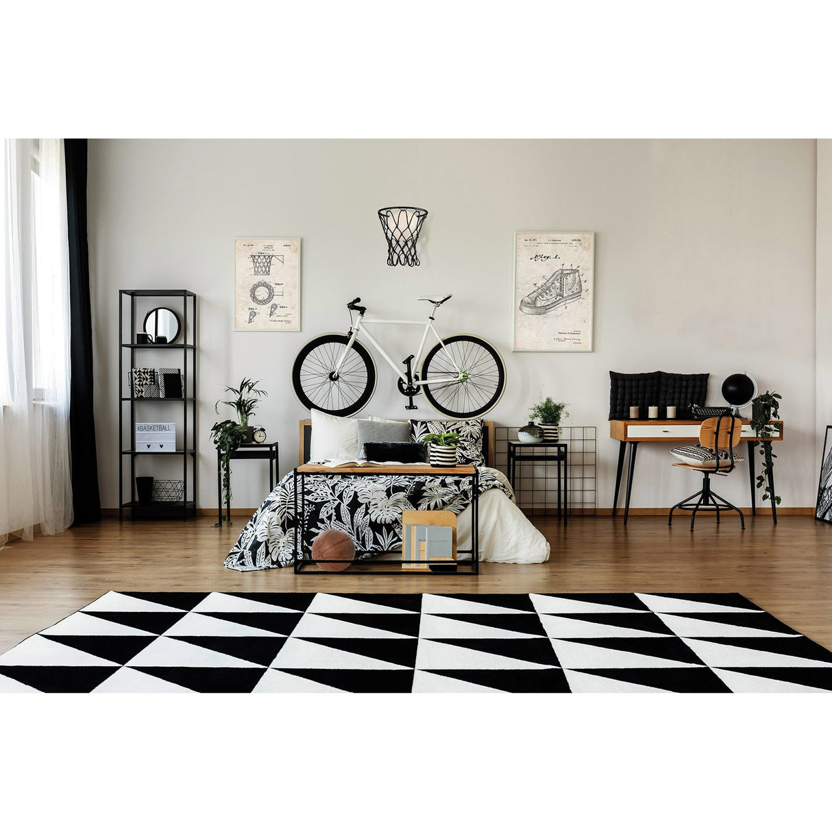 Basketball 1 Light Wall Light - Matt Black