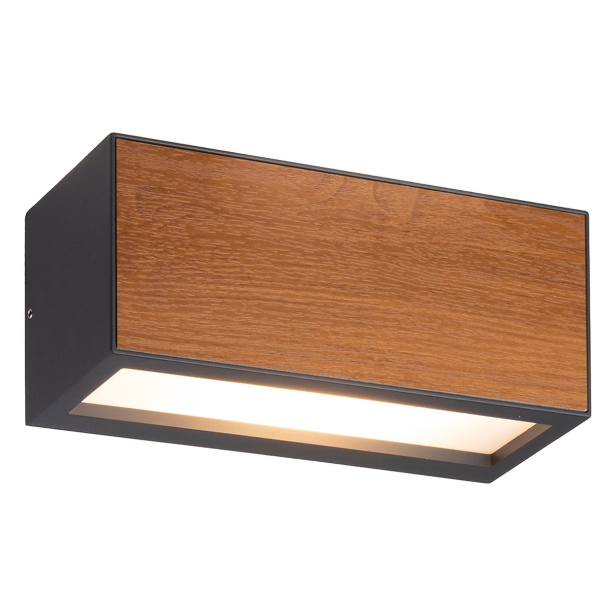 Beret 1 Light Outdoor Wall Light - Graphite & Wood Effect
