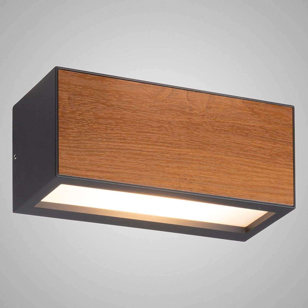 Beret 1 Light Outdoor Wall Light - Graphite & Wood Effect