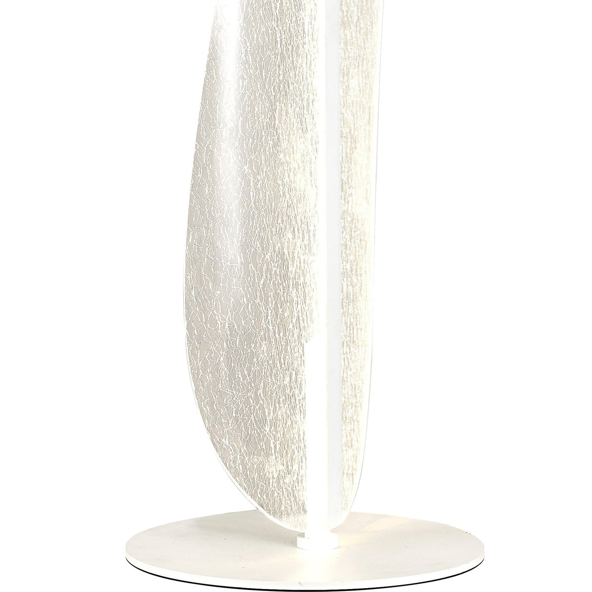 The Bianca LED Floor Lamp 30W 3000K - White features a textured translucent vertical panel on a round white base, delivering bright central light for bold and modern sculptural lighting.