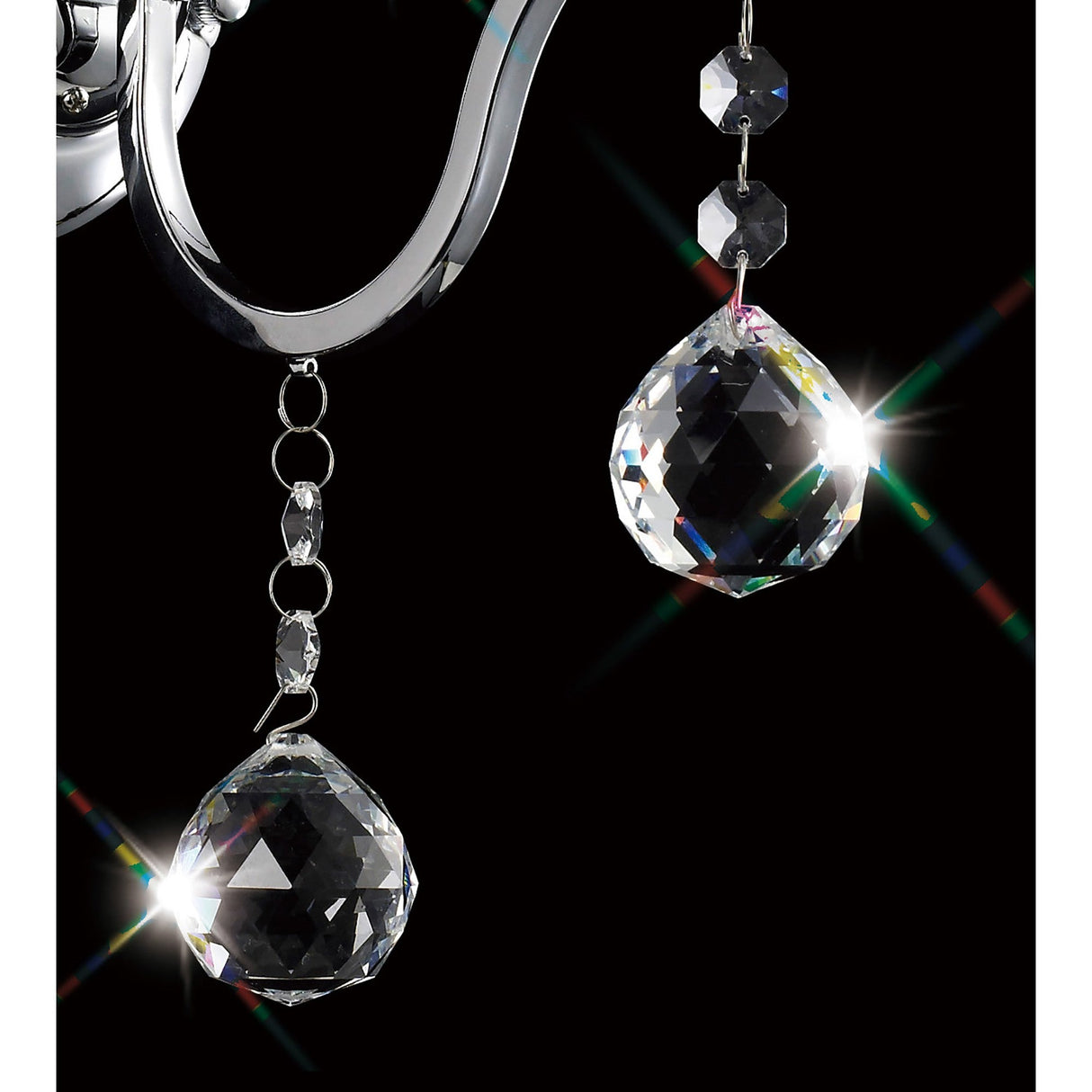 Bianco 1 Light Crystal Wall Light With Switch - Chrome