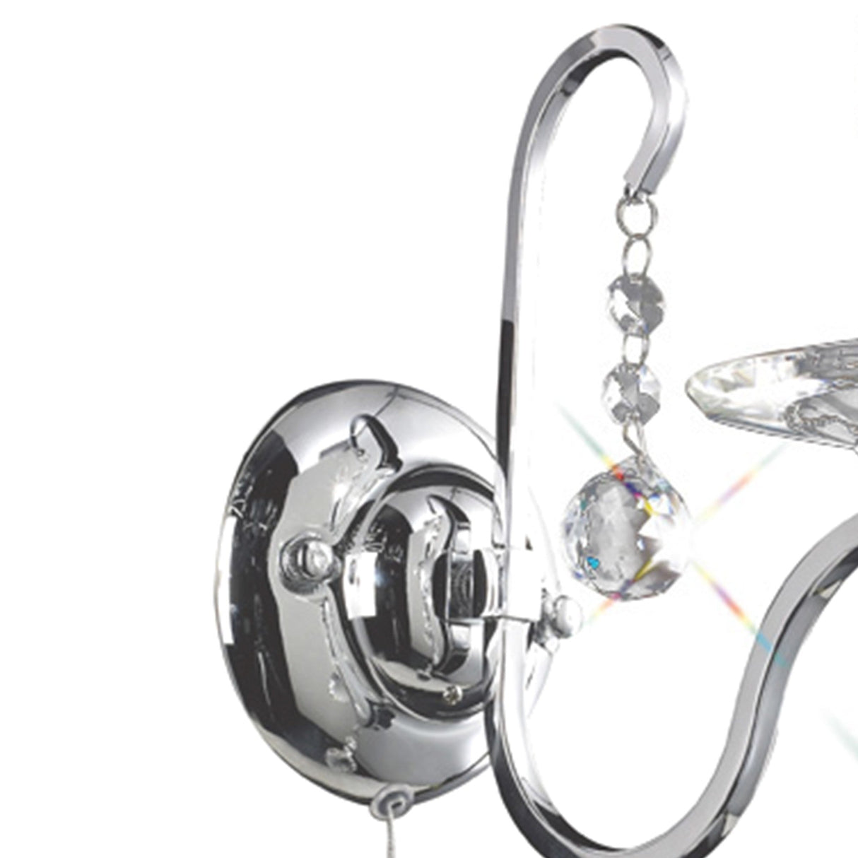 Bianco 1 Light Crystal Wall Light With Switch - Chrome