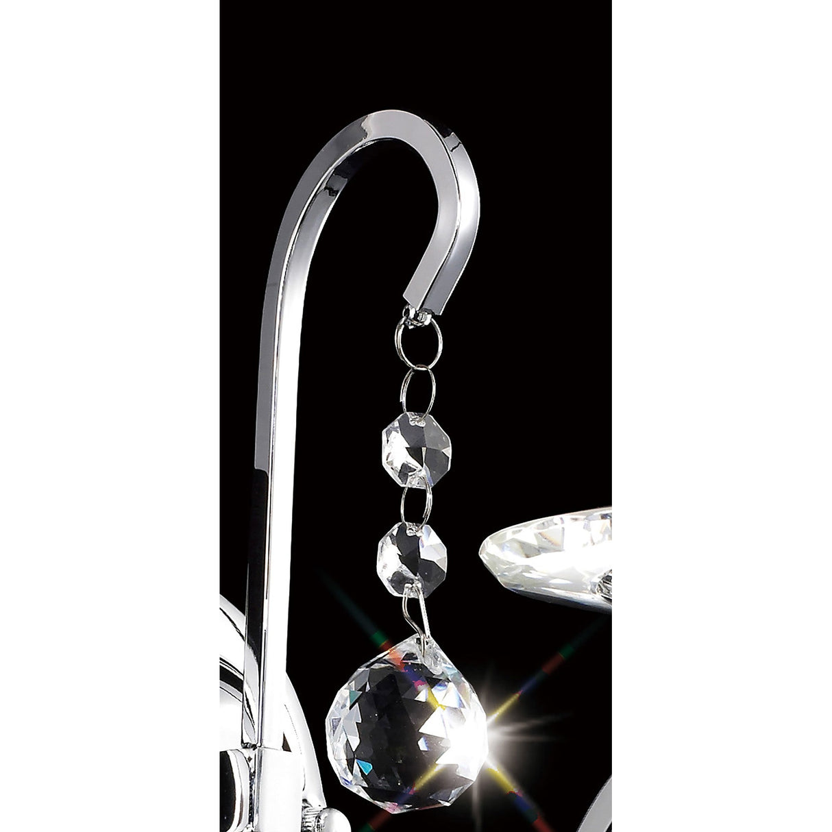 Bianco 1 Light Crystal Wall Light With Switch - Chrome