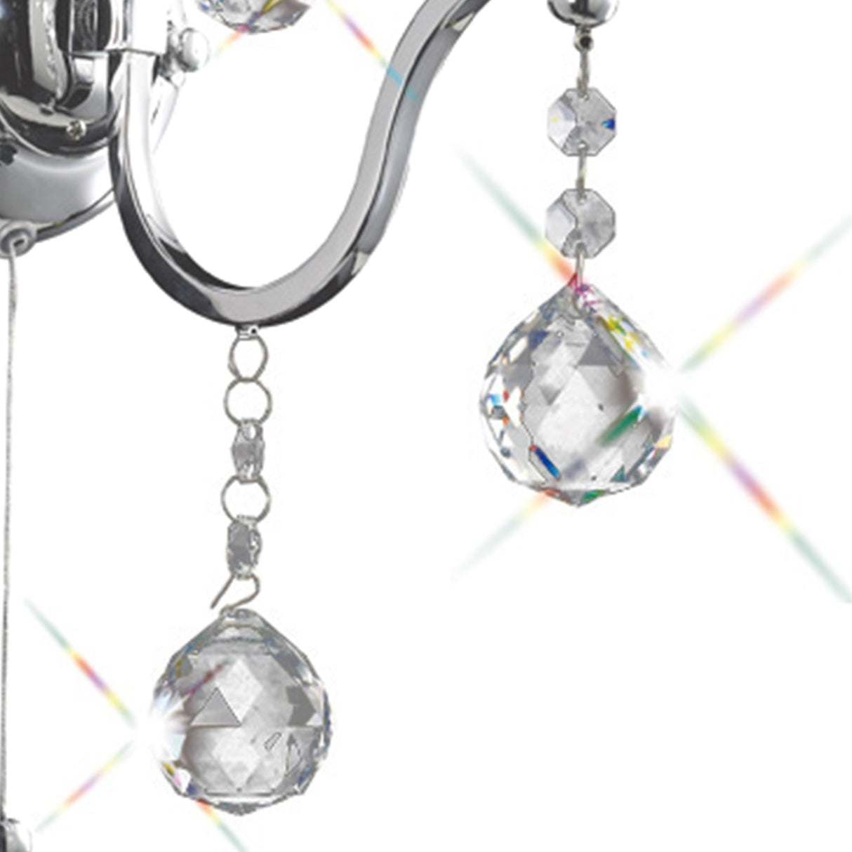 Bianco 1 Light Crystal Wall Light With Switch - Chrome