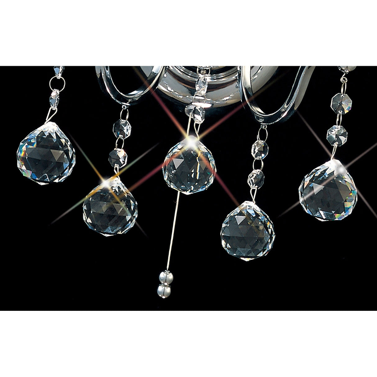 Bianco 2 Light Crystal Wall Light With Switch - Chrome