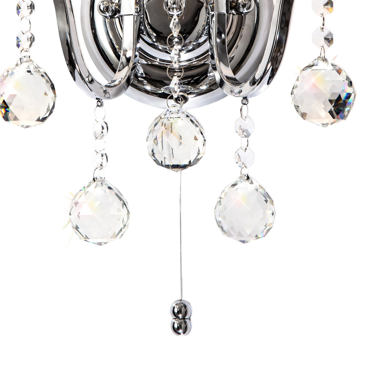 Bianco 2 Light Crystal Wall Light With Switch - Chrome