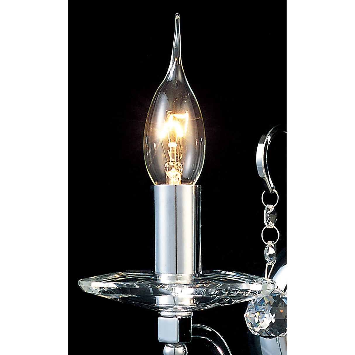 Bianco 2 Light Crystal Wall Light With Switch - Chrome