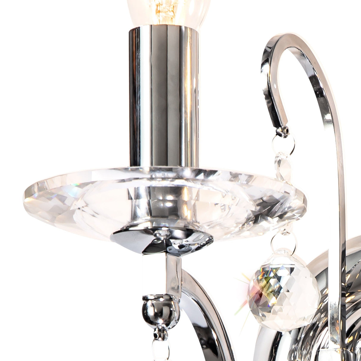 Bianco 2 Light Crystal Wall Light With Switch - Chrome