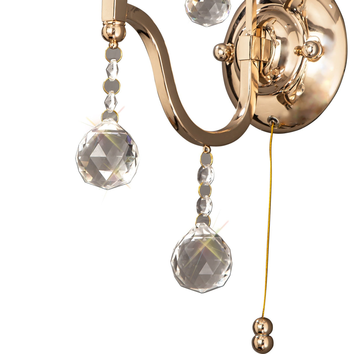 Bianco 1 Light Crystal Wall Light With Switch - Gold