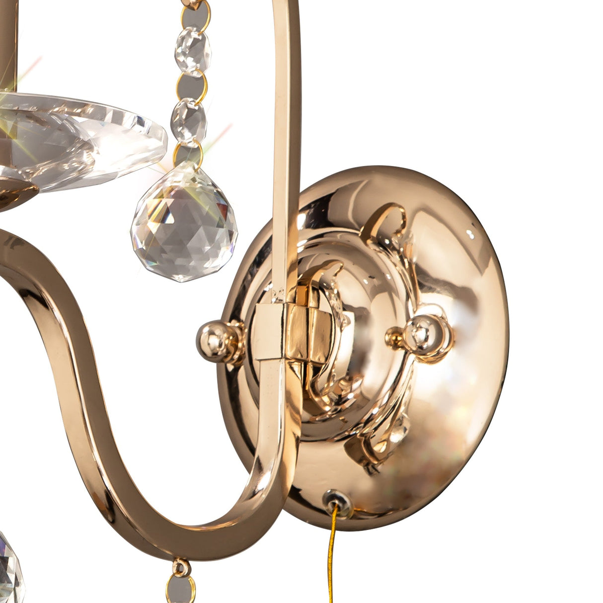 Bianco 1 Light Crystal Wall Light With Switch - Gold