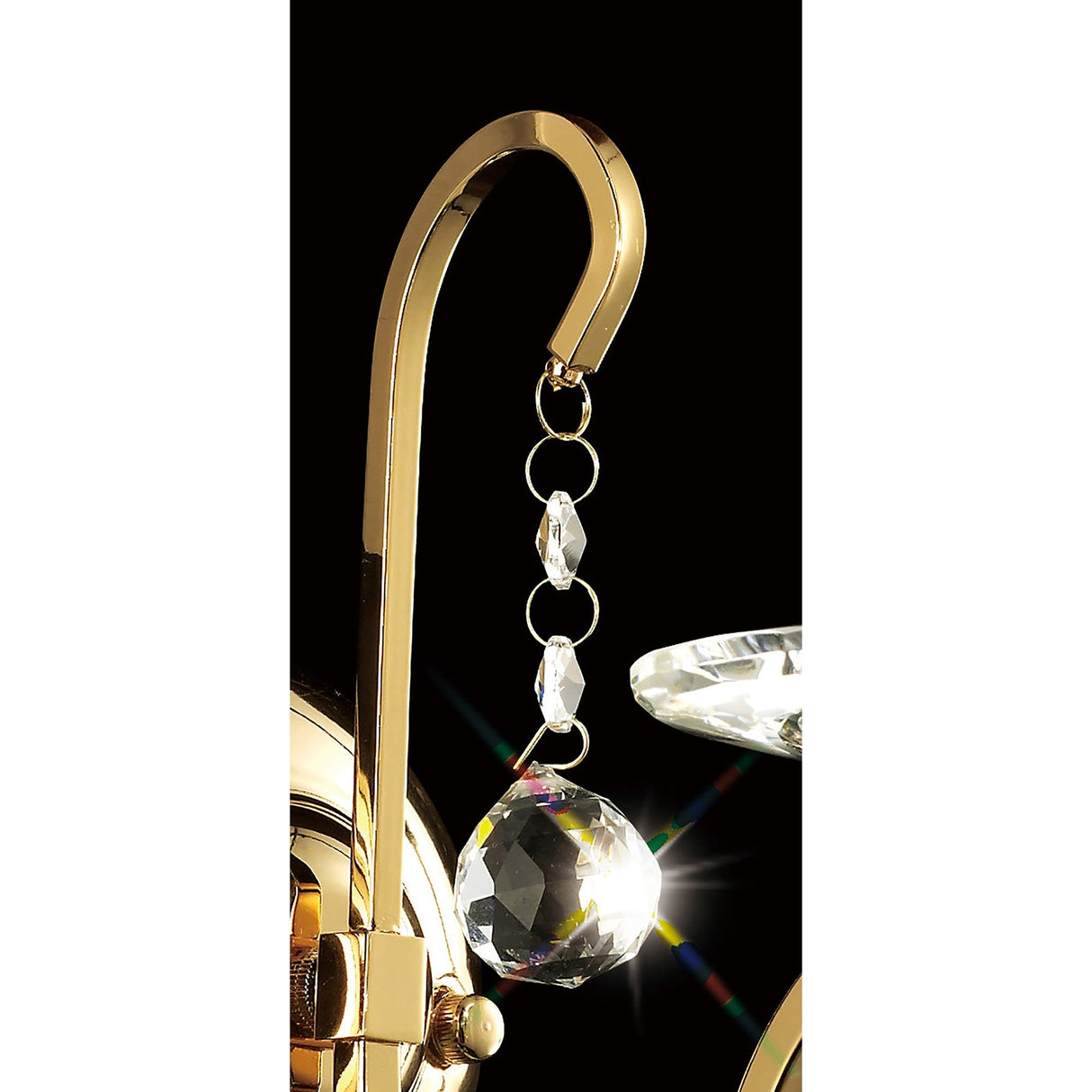 Bianco 1 Light Crystal Wall Light With Switch - Gold