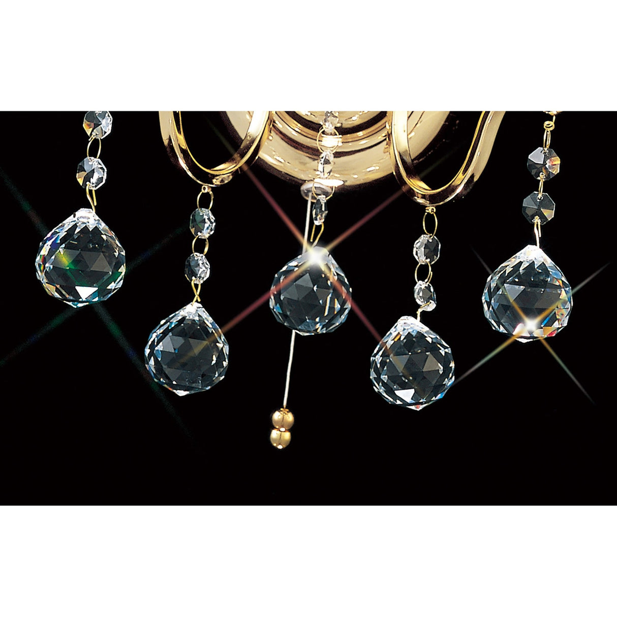 Bianco 2 Light Crystal Wall Light With Switch - Gold