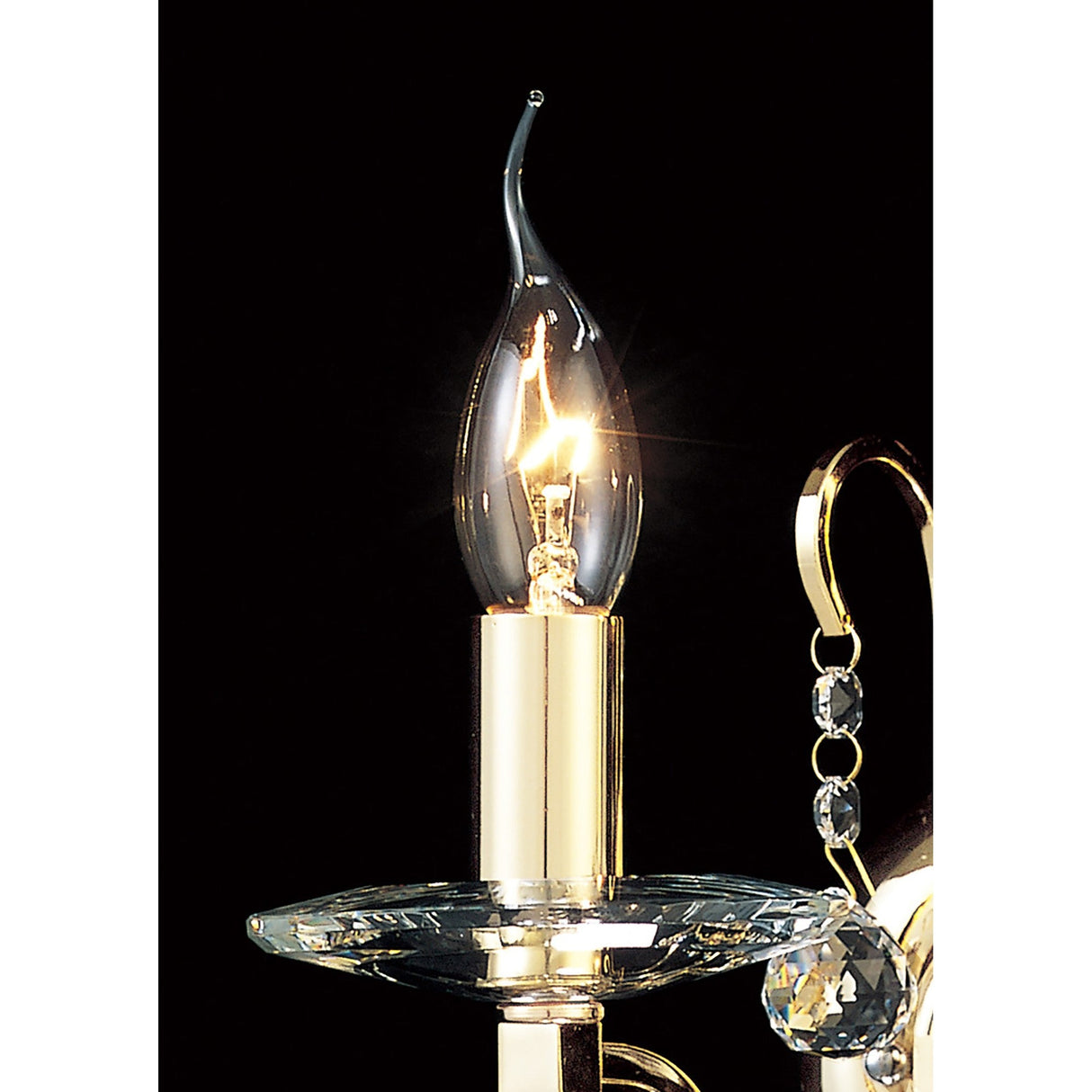 Bianco 2 Light Crystal Wall Light With Switch - Gold