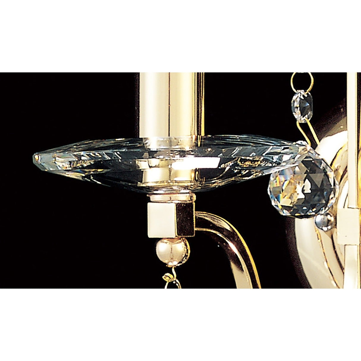 Bianco 2 Light Crystal Wall Light With Switch - Gold