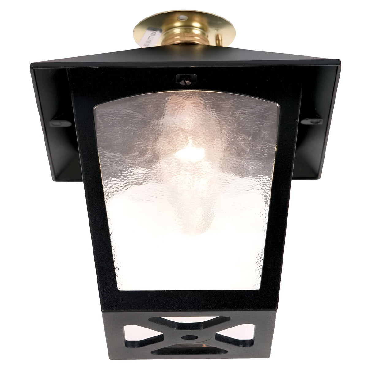 York 1 Light Flush Porch Lantern - Black