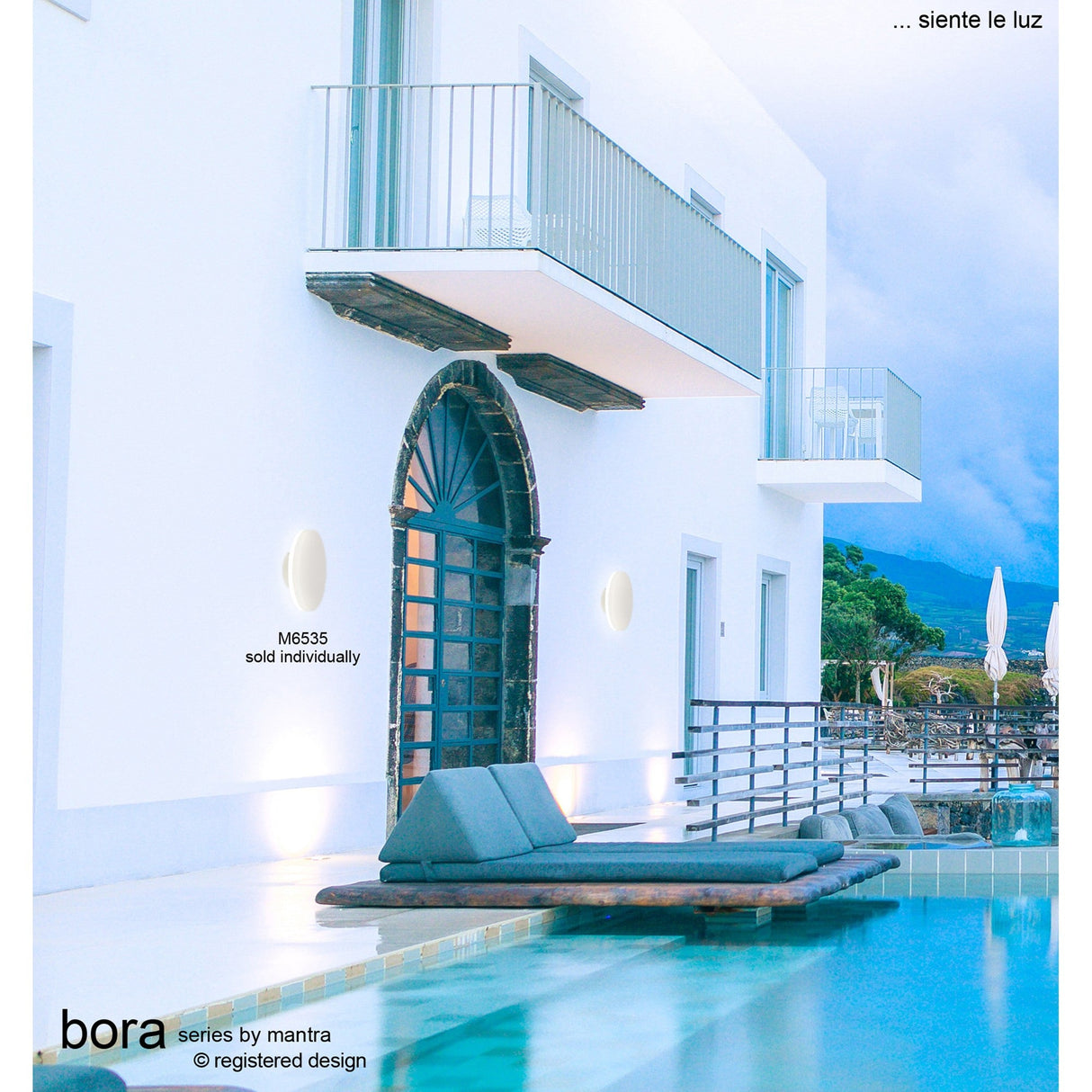 Bora Round Outdoor LED Wall Light 9.6W 3000K - White