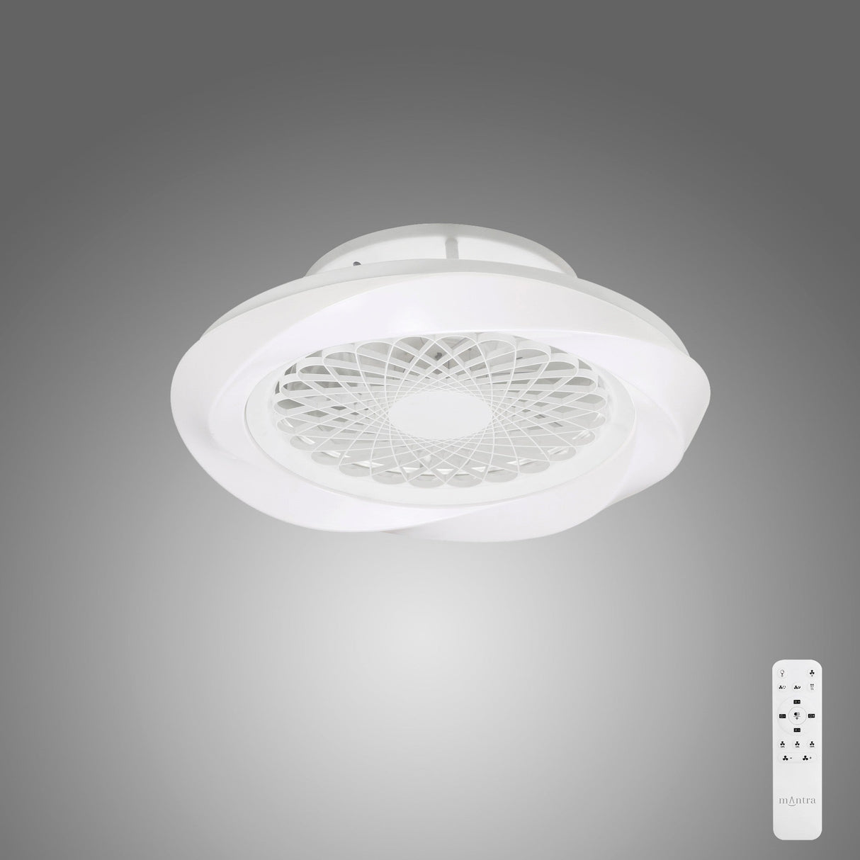 Boreal CCT Dimmable LED Ceiling Retractable Fan Light With Remote Control - White
