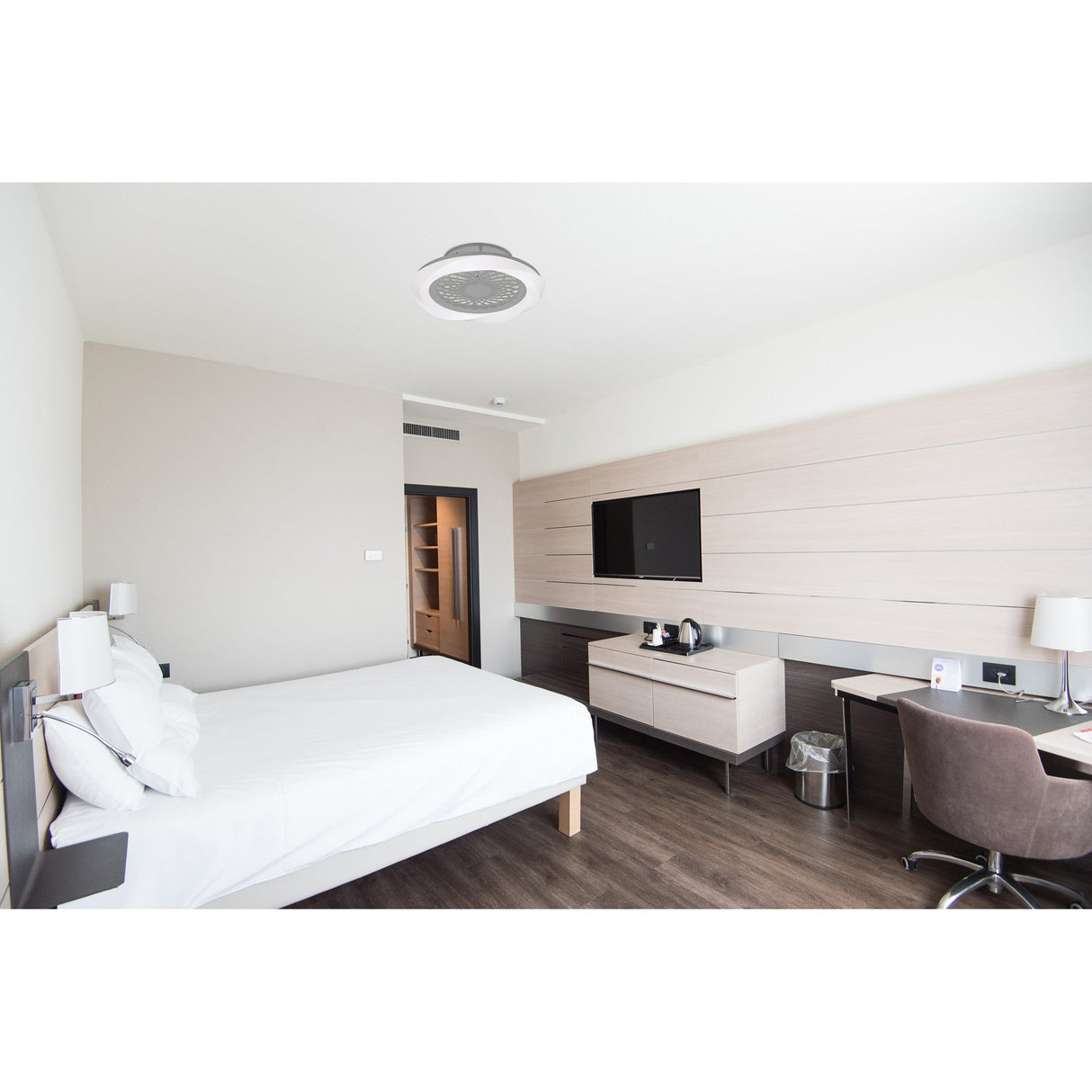 Boreal CCT Dimmable LED Ceiling Retractable Fan Light With Remote Control - Silver