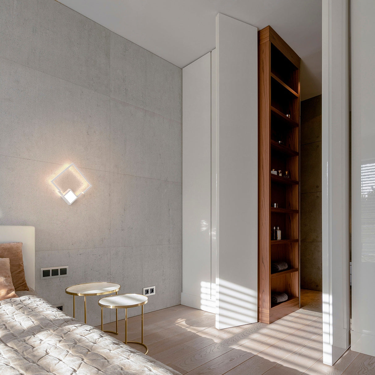 Boutique Small Square Dimmable LED Wall Light - White