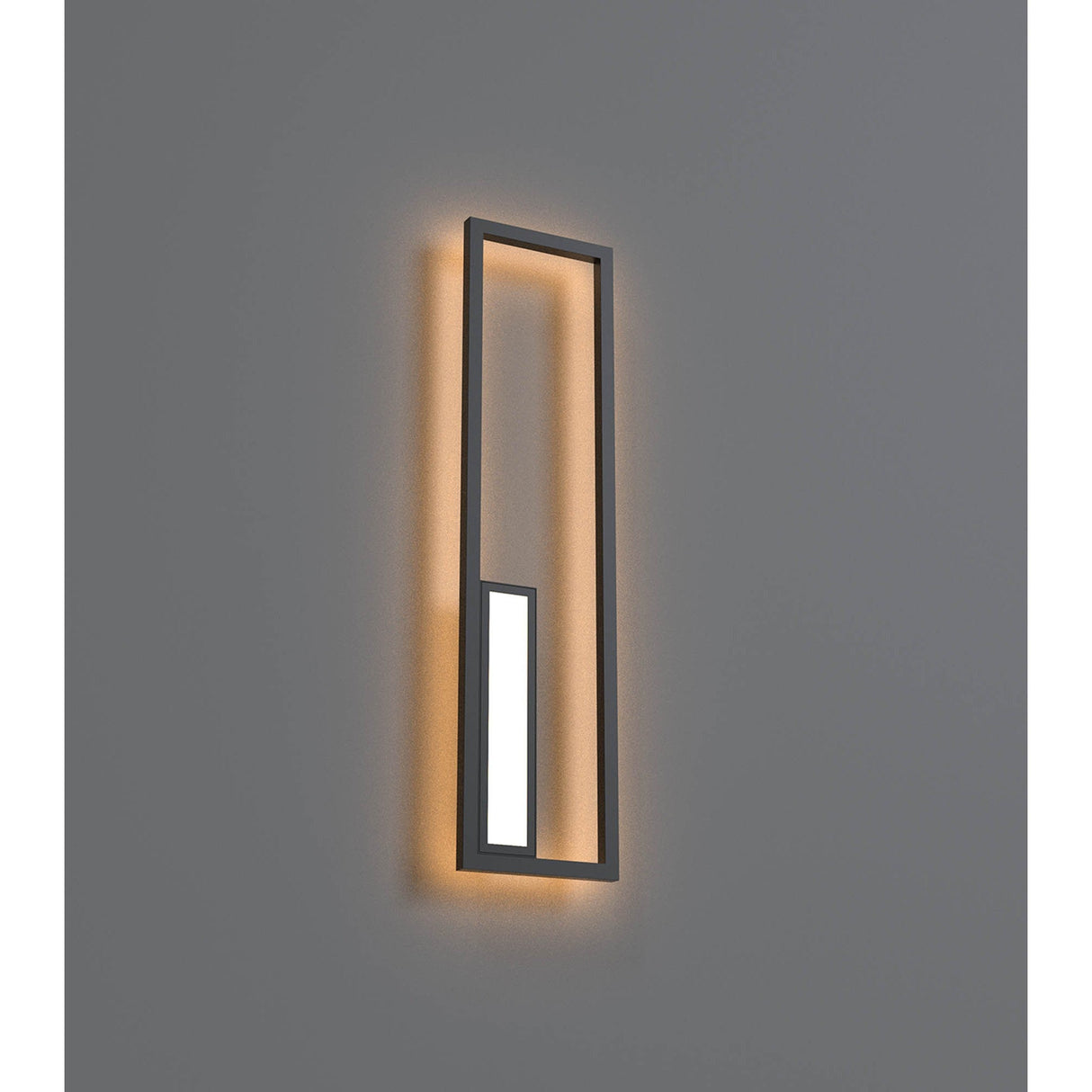 Boutique Medium Rectangular Dimmable LED Wall Light - Black