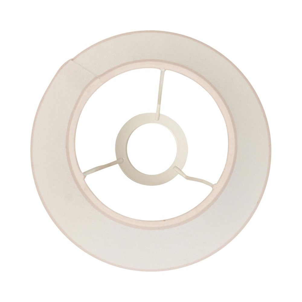 Endon Brockbury 20cm tapered lamp shade in vintage white cotton mix, top-down view showing the reversible gimbal fitting, on a plain white background.