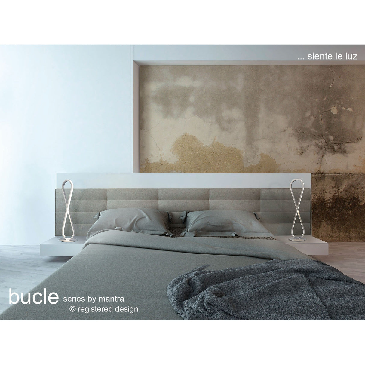 Bucle LED Frosted Acrylic Table Lamp 18W 3000K - Silver/Chrome