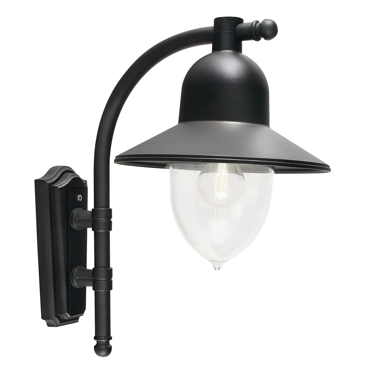 Como 1 Light Wall Lantern - Black