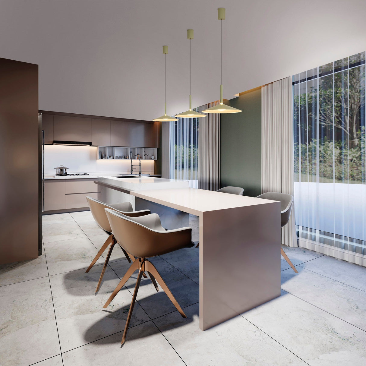 Calice 32cm LED Pendant Light 9W 3000K - Green & White