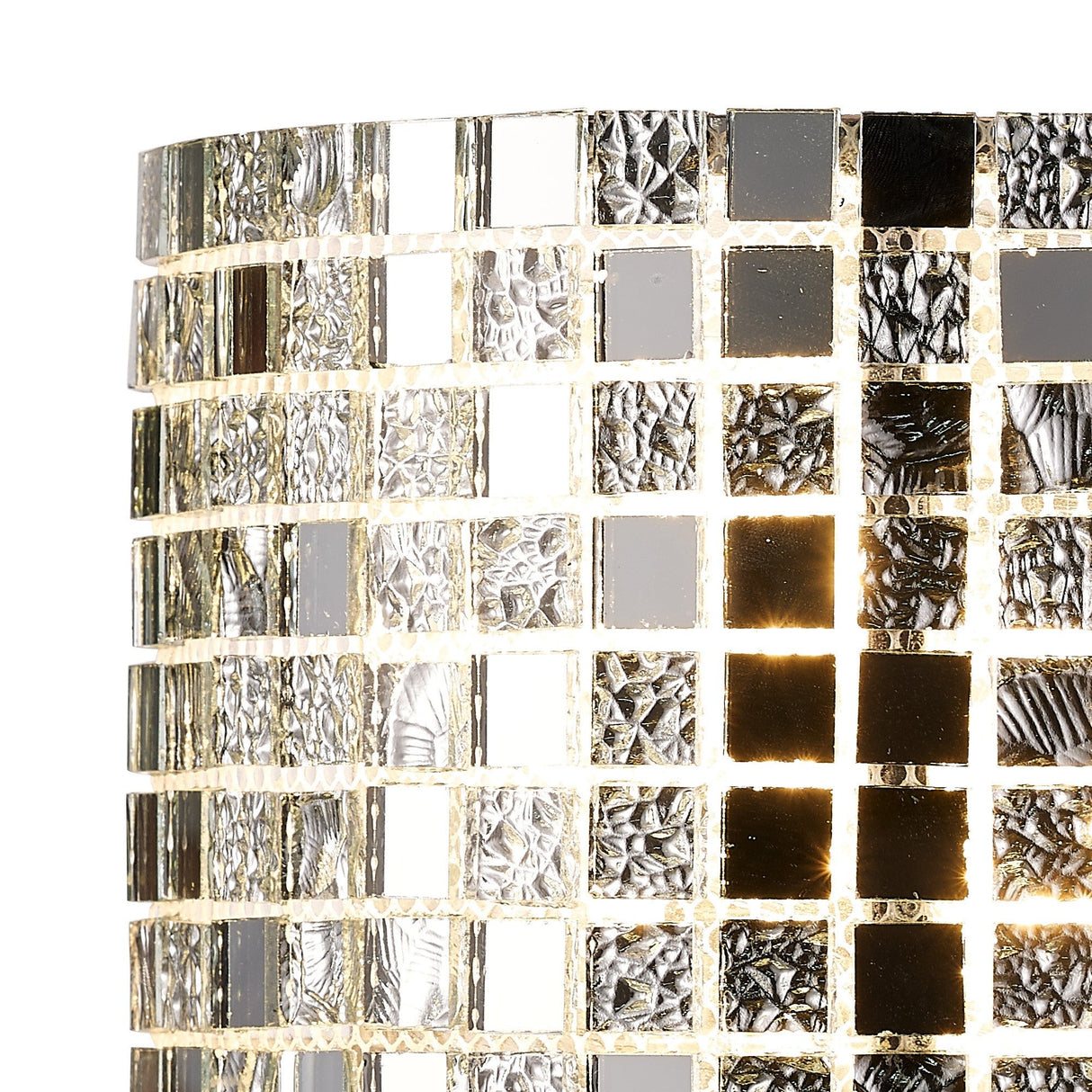 Camden 2 Light Mosaic Glass & Crystal Wall Light - Chrome