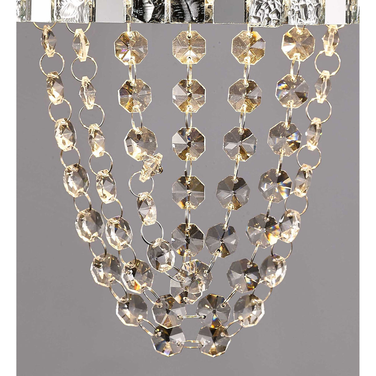 Camden 2 Light Mosaic Glass & Crystal Wall Light - Chrome