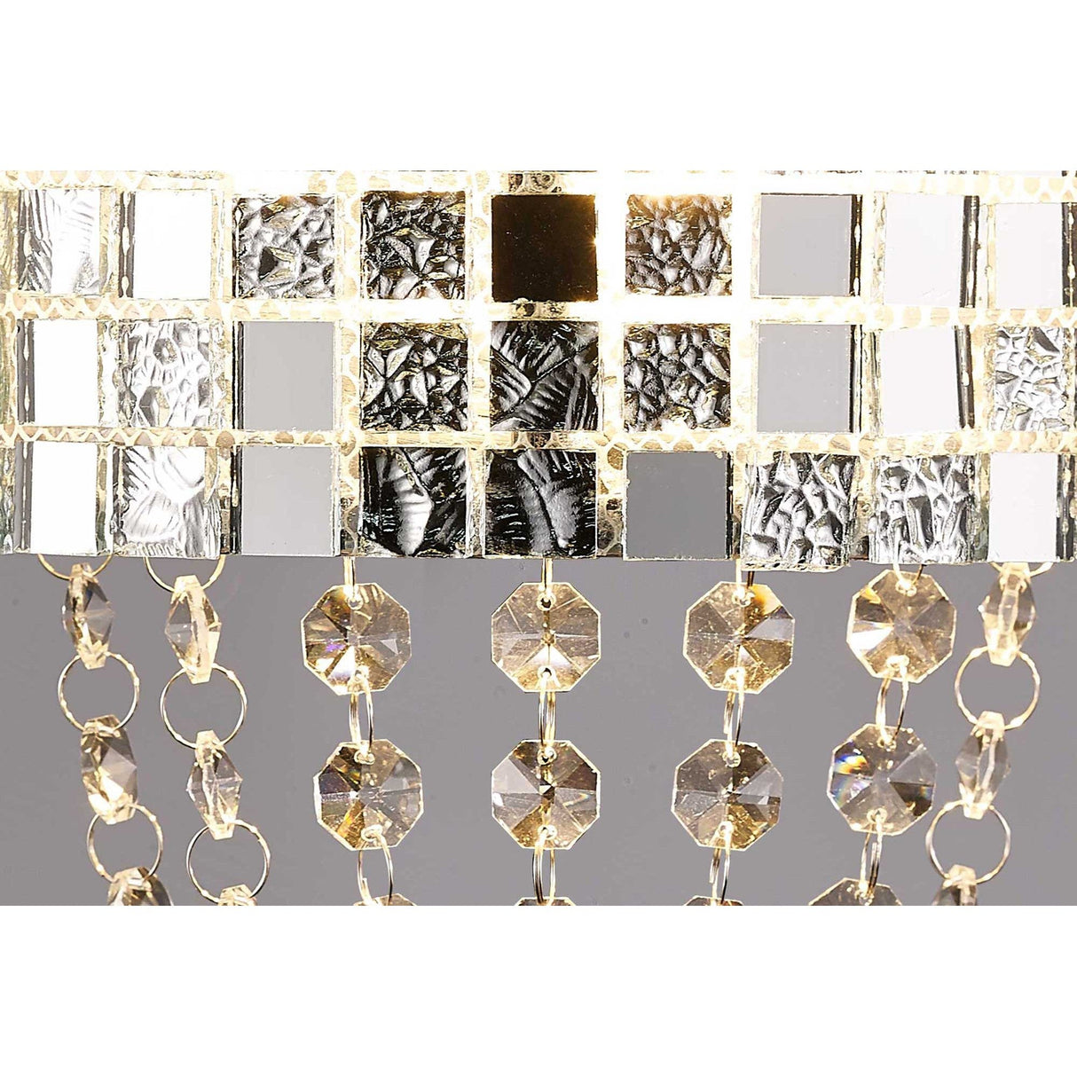 Camden 2 Light Mosaic Glass & Crystal Wall Light - Chrome