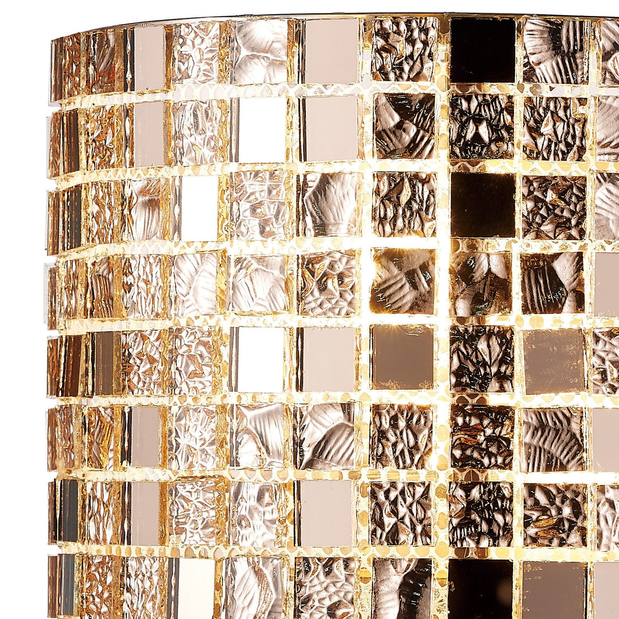 Camden 2 Light Mosaic Glass & Crystal Wall Light - Rose Gold
