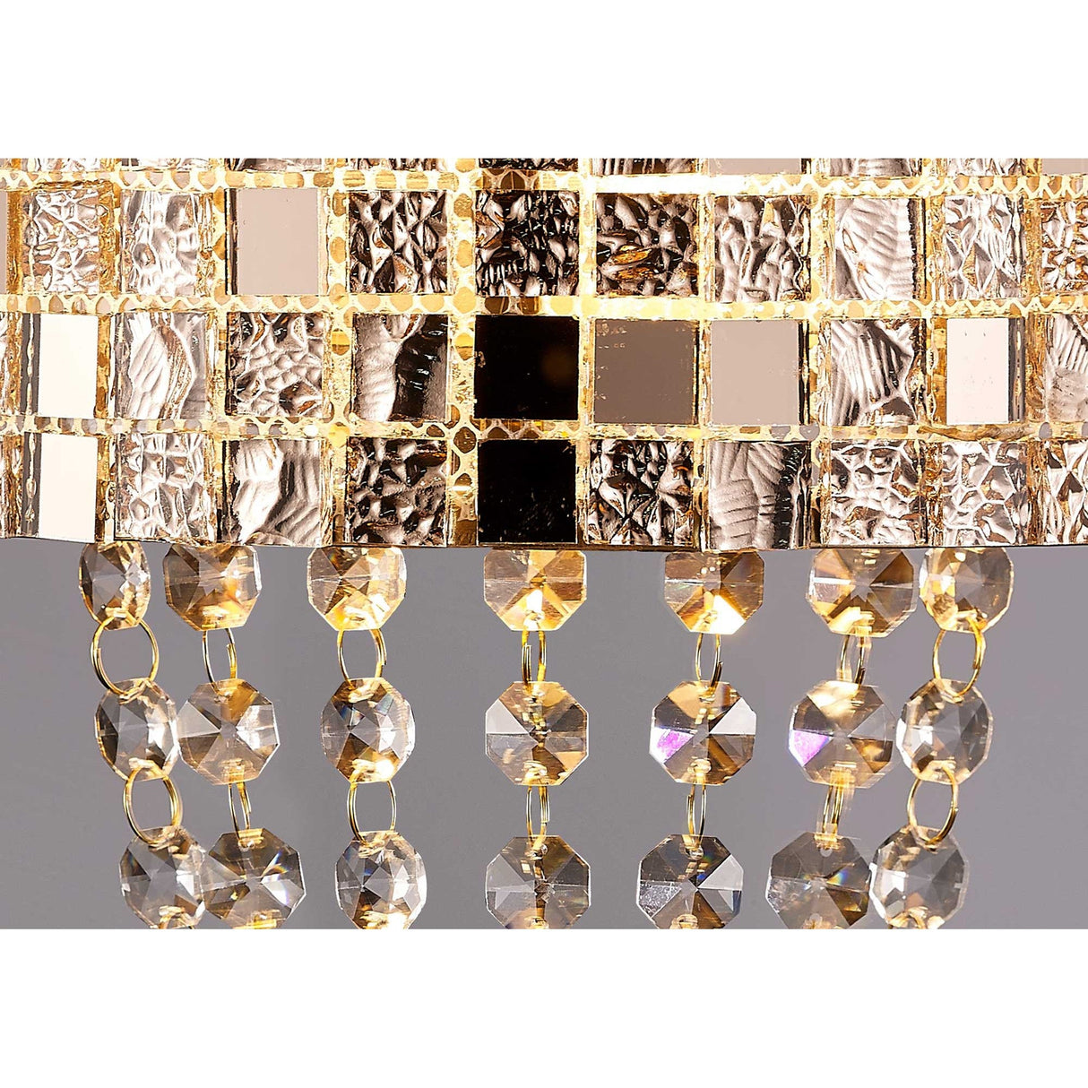 Camden 2 Light Mosaic Glass & Crystal Wall Light - Rose Gold