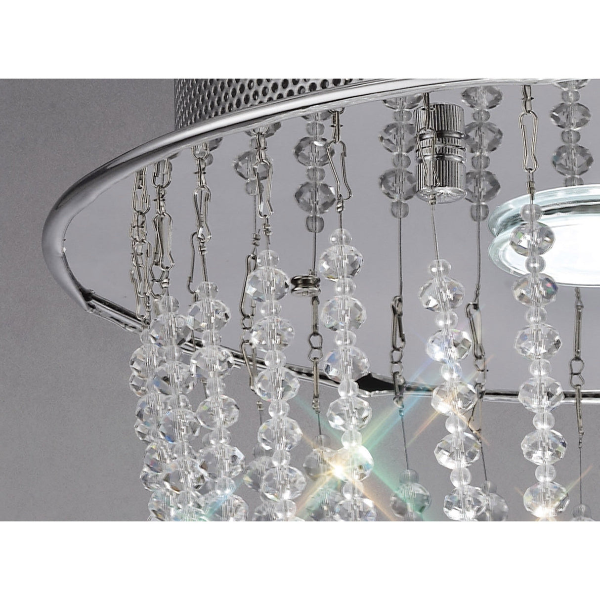 Camilla 1 Light Crystal Semi-Flush Ceiling Light – Polished Chrome