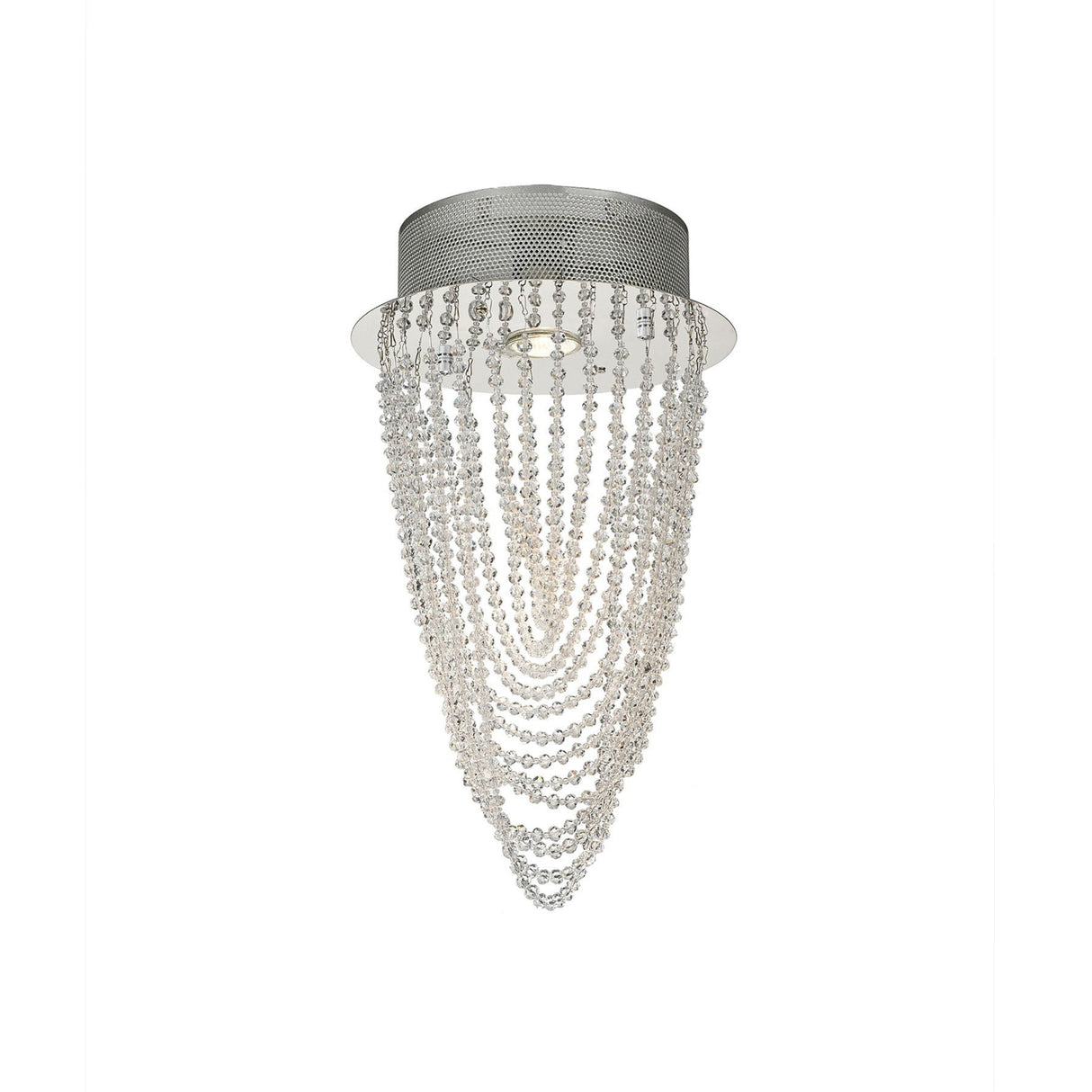 Camilla 1 Light Crystal Semi-Flush Ceiling Light – Polished Chrome