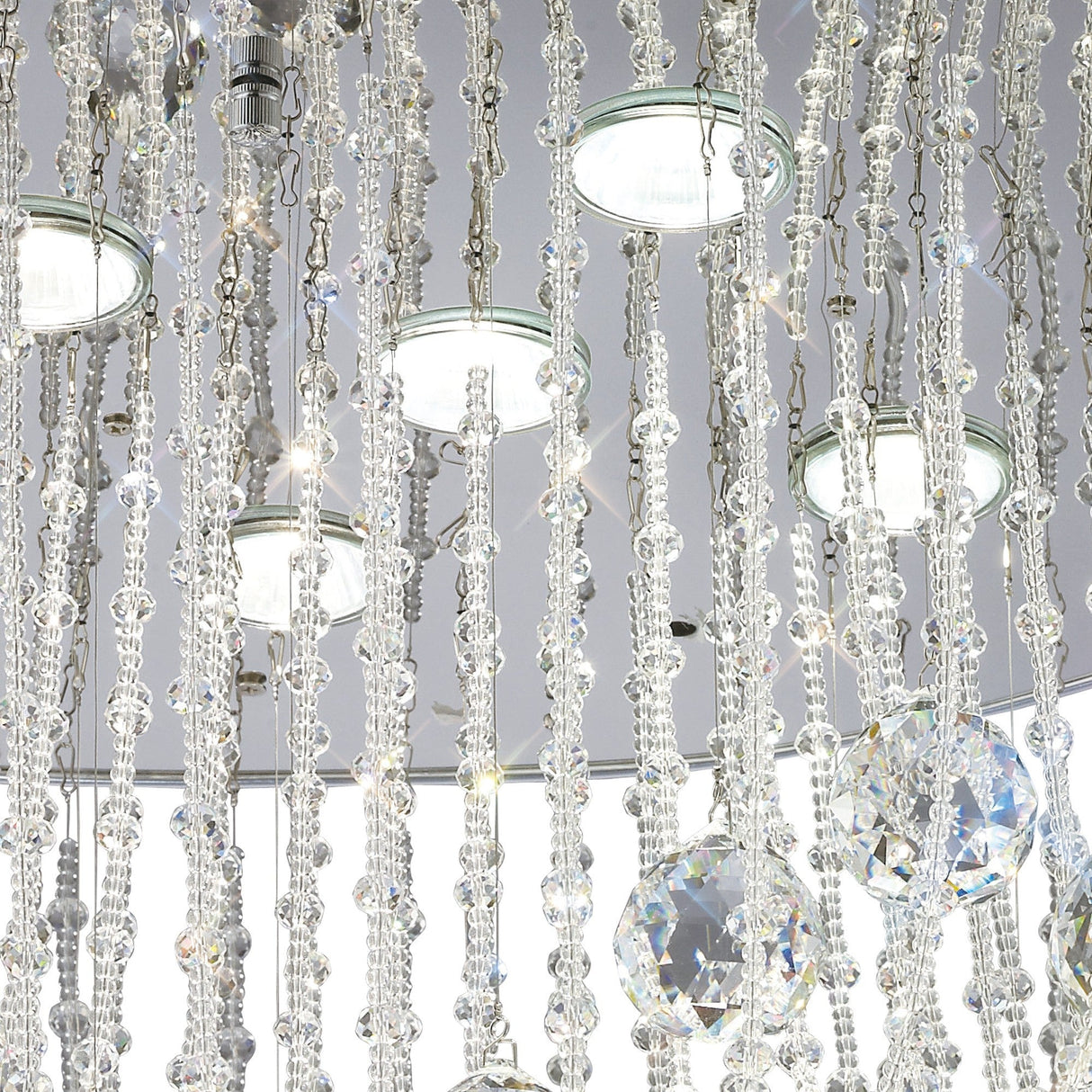 Camilla 7 Light Crystal Semi-Flush Ceiling Light – Polished Chrome