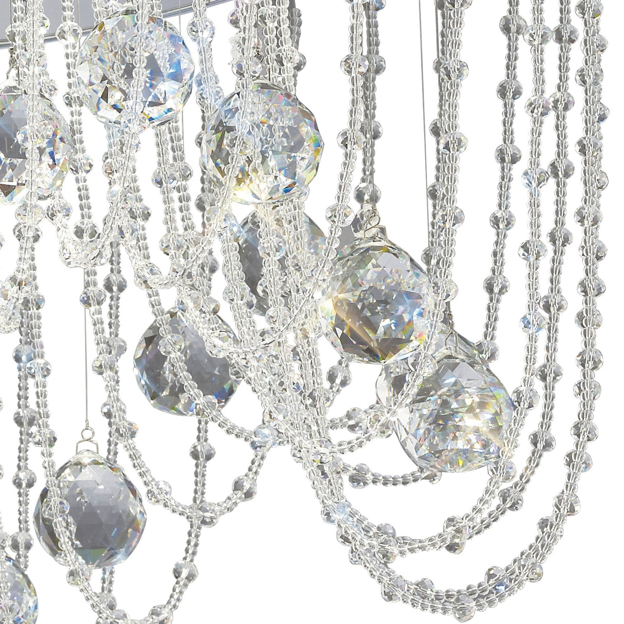 Camilla 7 Light Crystal Semi-Flush Ceiling Light – Polished Chrome