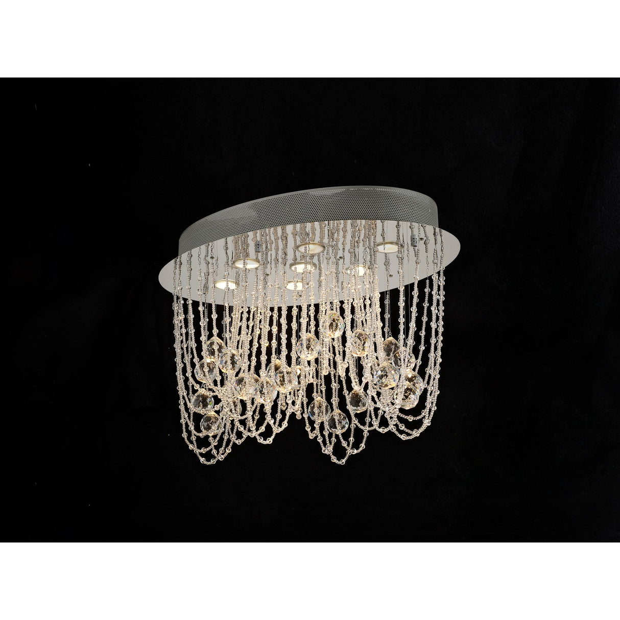 Camilla 7 Light Crystal Semi-Flush Ceiling Light – Polished Chrome