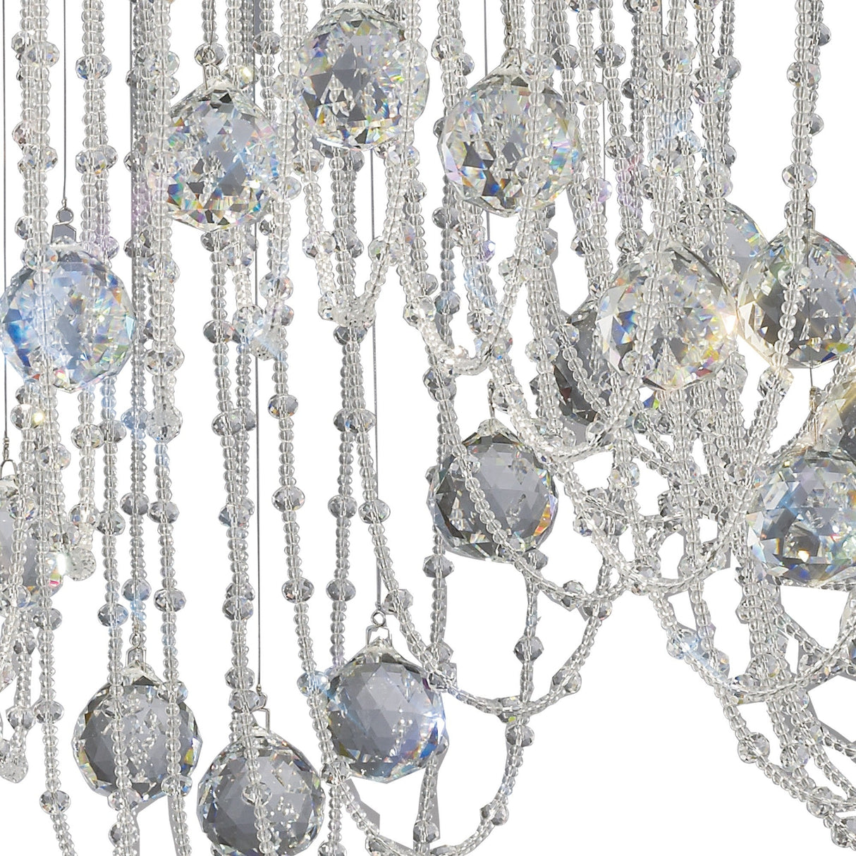 Camilla 10 Light Crystal Semi-Flush Ceiling Light – Polished Chrome