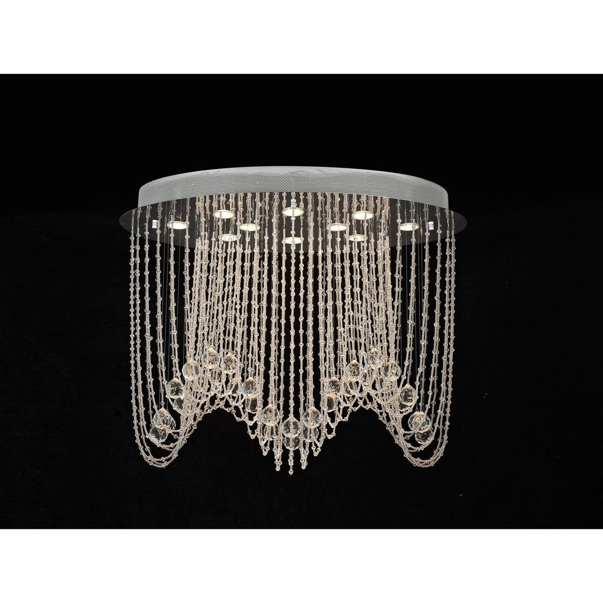 Camilla 10 Light Crystal Semi-Flush Ceiling Light – Polished Chrome