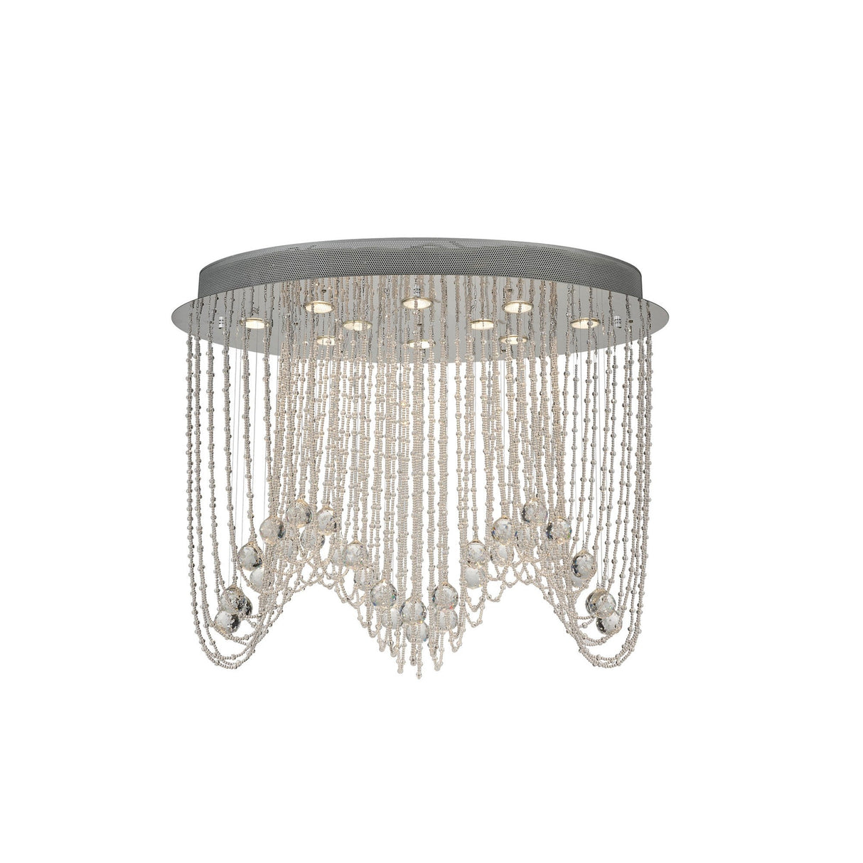 Camilla 10 Light Crystal Semi-Flush Ceiling Light – Polished Chrome