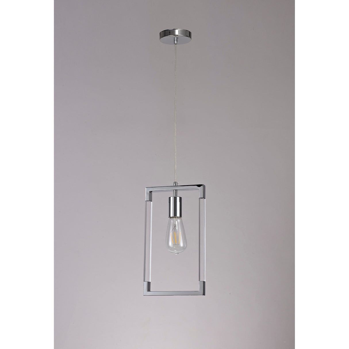 Canto Rectangle 1 Light Pendant Light - Polished Nickel