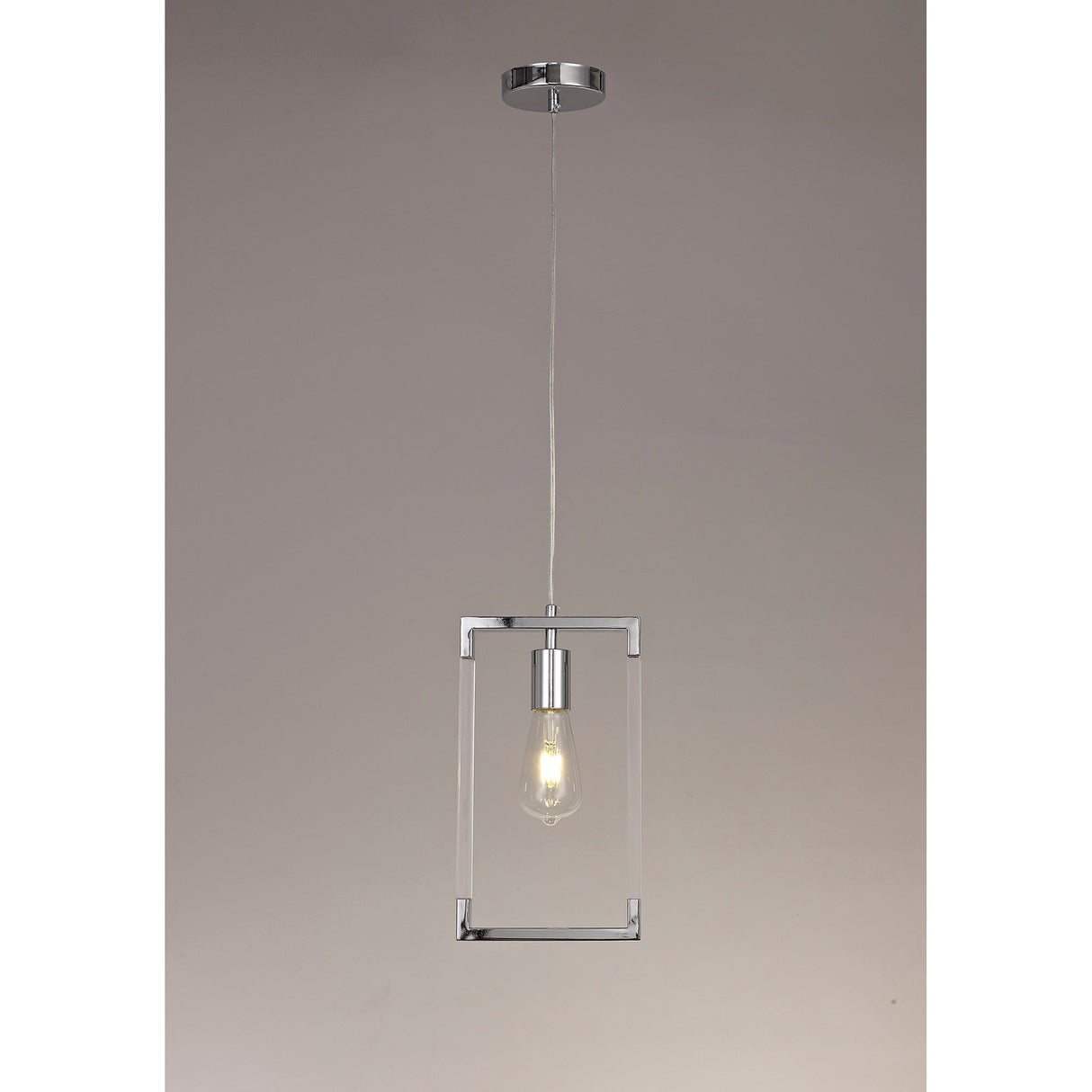 Canto Rectangle 1 Light Pendant Light - Polished Nickel