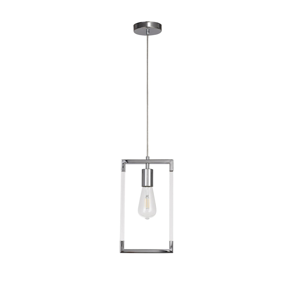 Canto Rectangle 1 Light Pendant Light - Polished Nickel