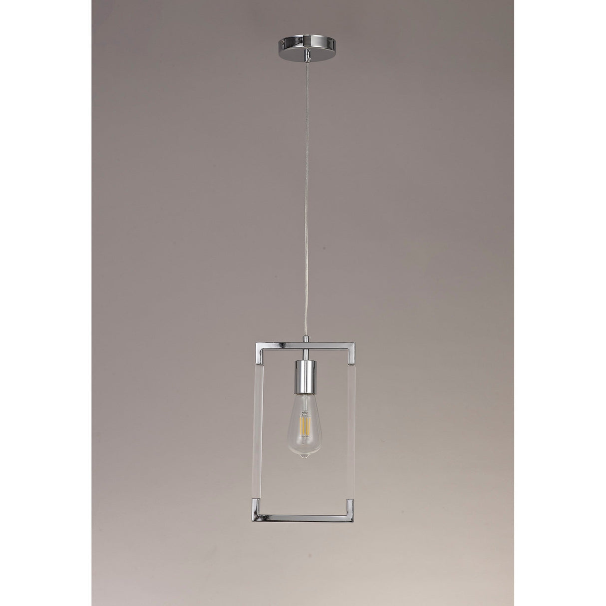 Canto Rectangle 1 Light Pendant Light - Polished Nickel
