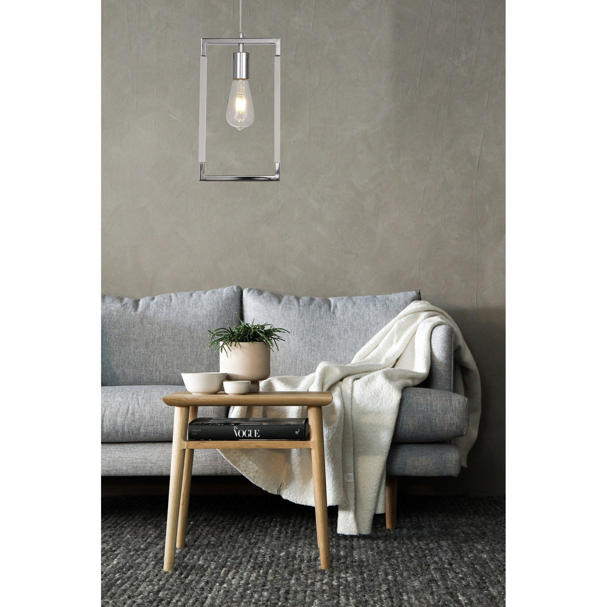Canto Rectangle 1 Light Pendant Light - Polished Nickel