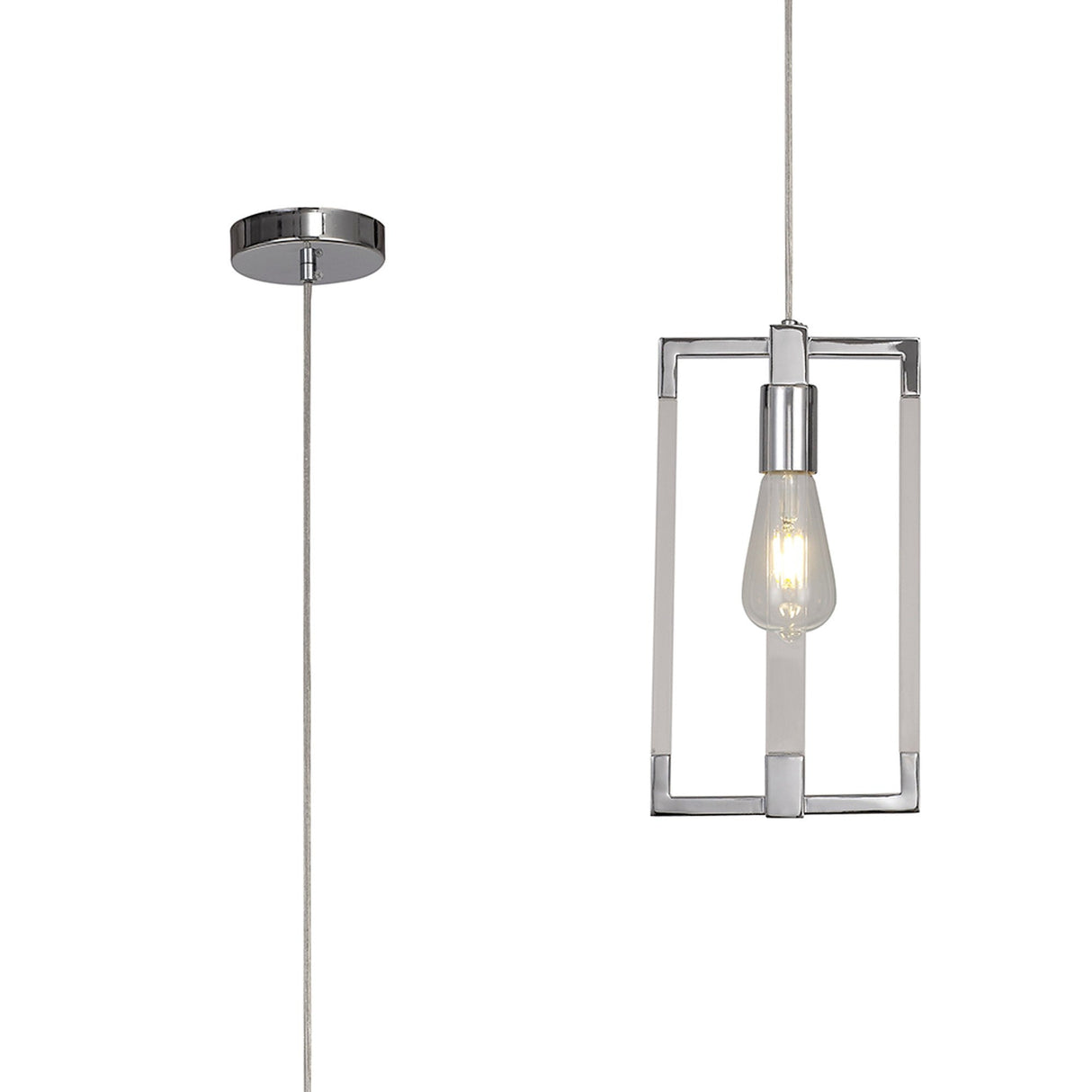 Canto Rectangle 1 Light Pendant Light - Polished Nickel